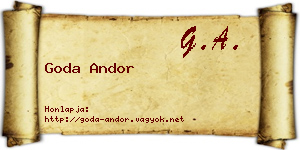 Goda Andor névjegykártya